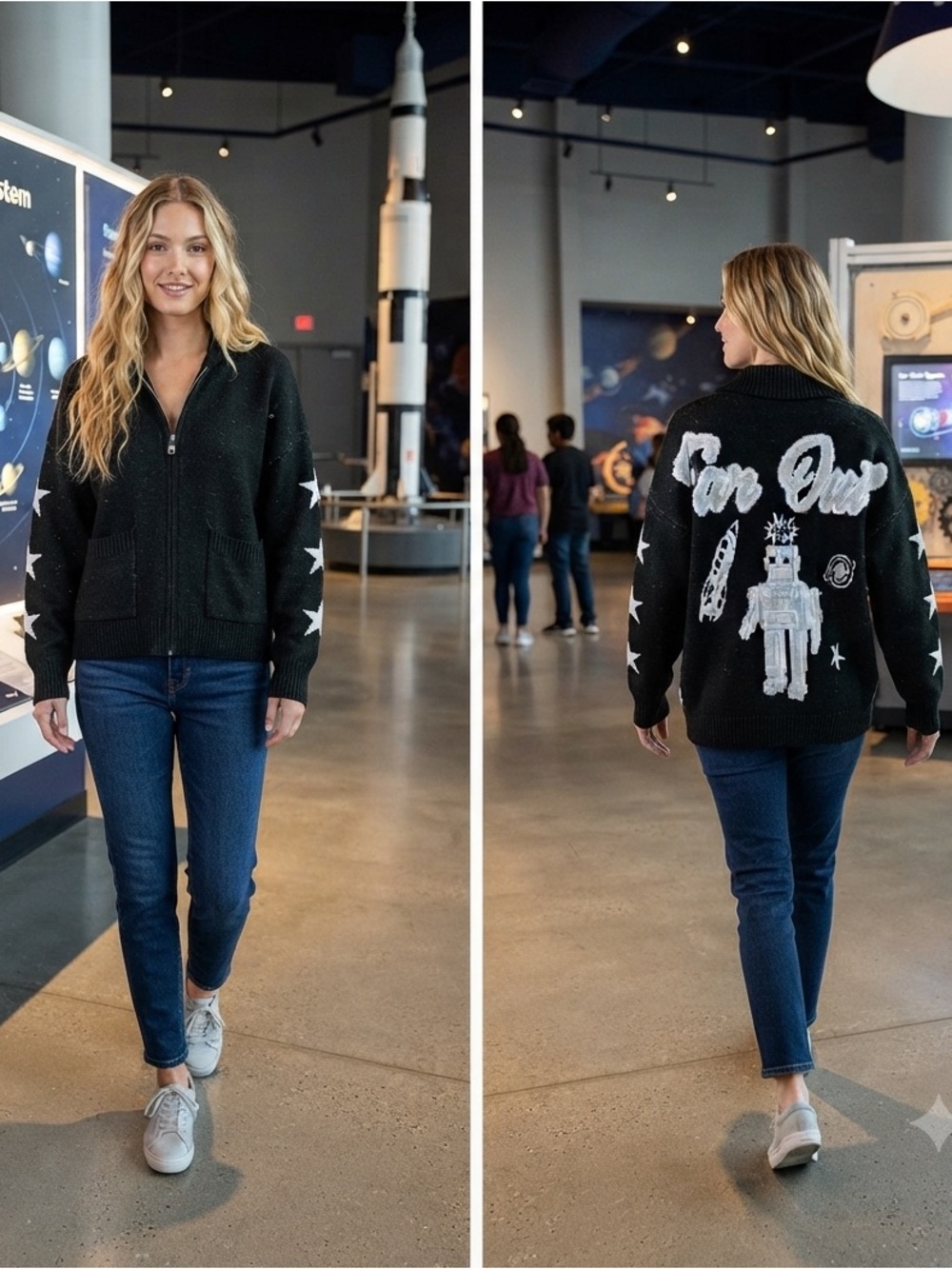 Spirit Jersey Far Out Wool Blend Cardigan NWT. Oversized XS. - Picture 1 of 15